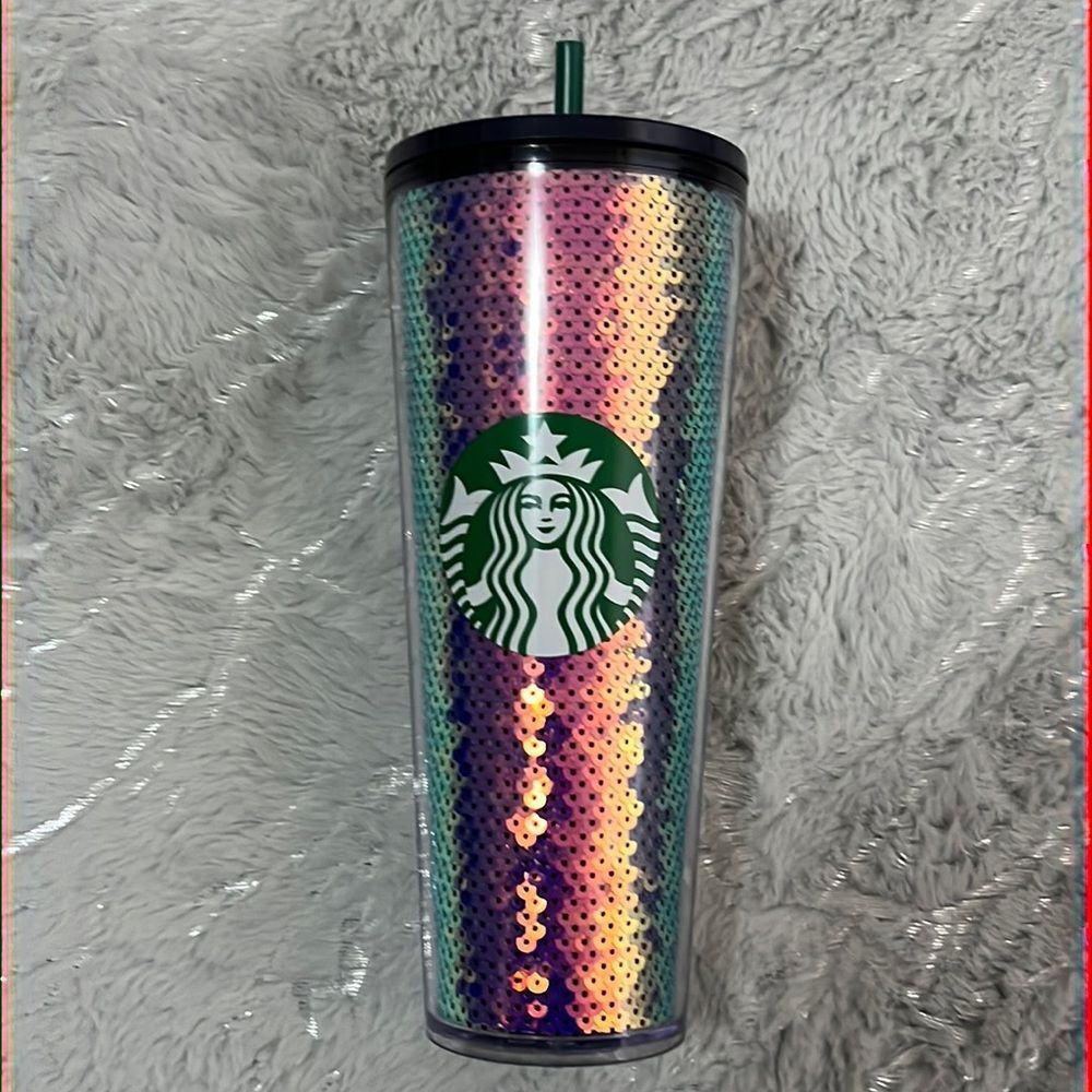 Starbucks sequin iridescent color changing tumbler